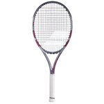 Tennis racket with a white handle on a white background