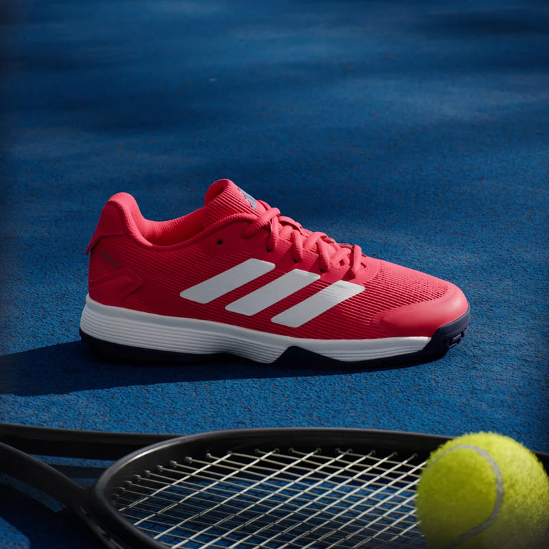 Adidas Ubersonic Kids Tennis Shoes - Pure Ruby/Cloud White/Dark Blue