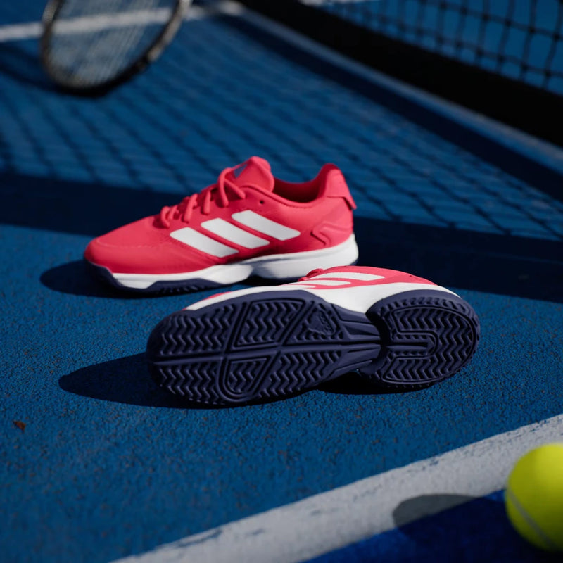 Adidas Ubersonic Kids Tennis Shoes - Pure Ruby/Cloud White/Dark Blue