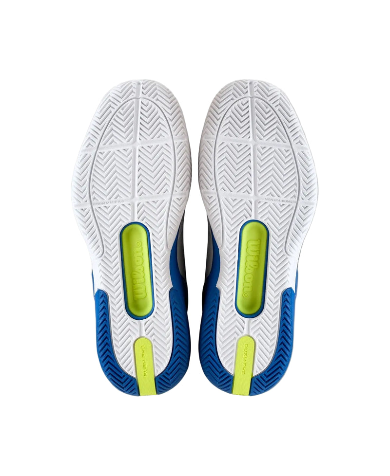 Wilson Rush Pro 5 - White/Deja Vu Blue/Safety Yellow