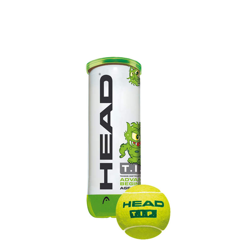 Head T.I.P Green Tennis Balls x3 Ball Can