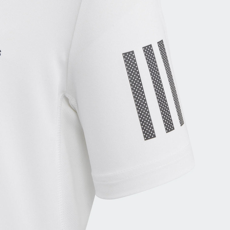 Adidas Boys Club 3 Stripe Tee White